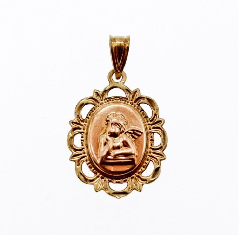 14K Yellow Gold Incense "Guardian Angel" Chain With Pendant